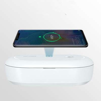 2020 Newest Design 3 in 1 Multifunctional UV Light Sterilizer Box 10W Fast Charging Wireless Charger for Mobile Phones